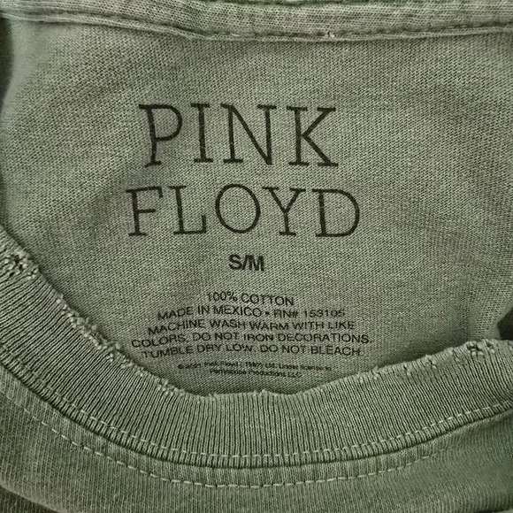Buckle Retro Pink Floyd Washed Green Distressed Animals Band S/M T-Shirt - Picture 6 of 6